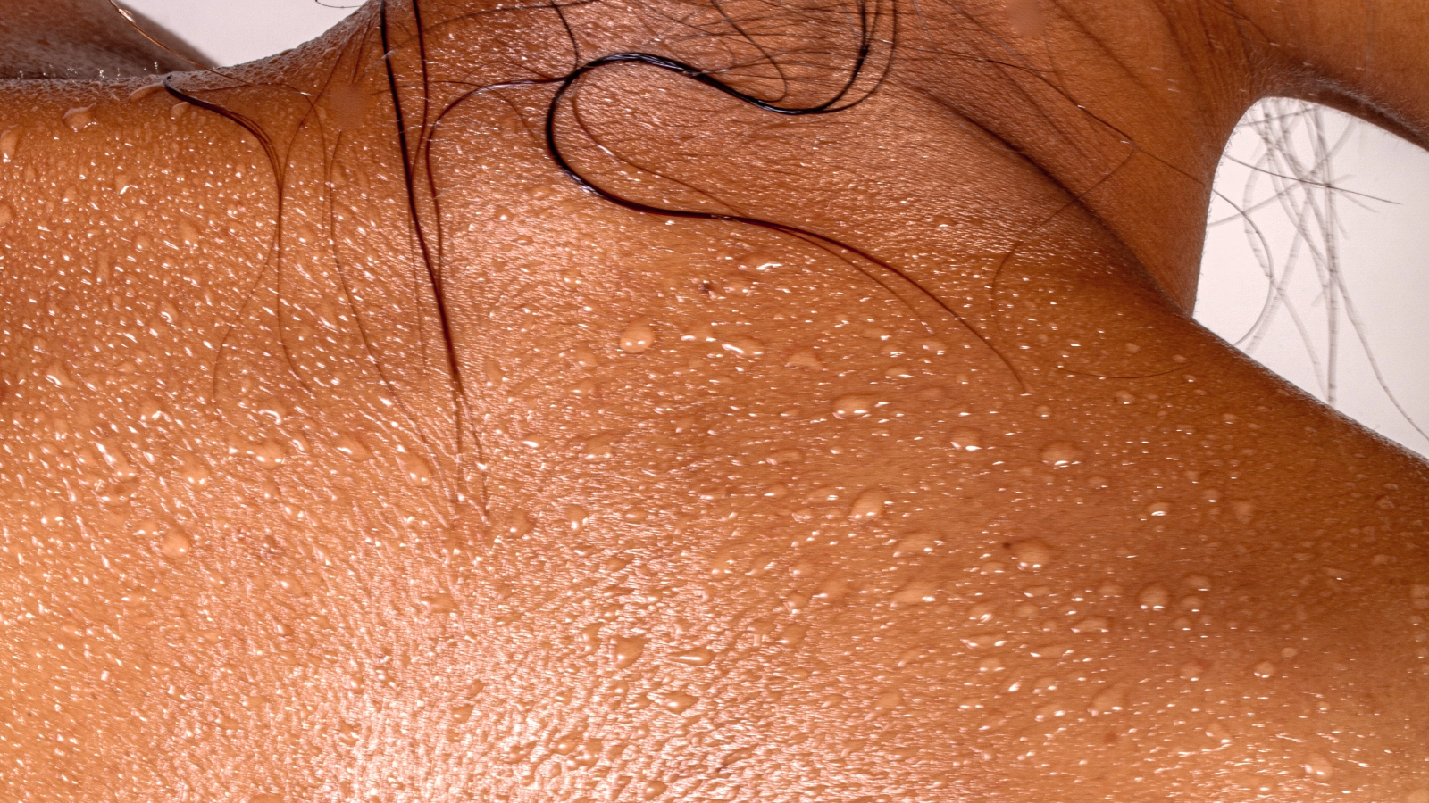 closeup of a clean, wet body and skin