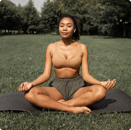woman meditating and doing yoga